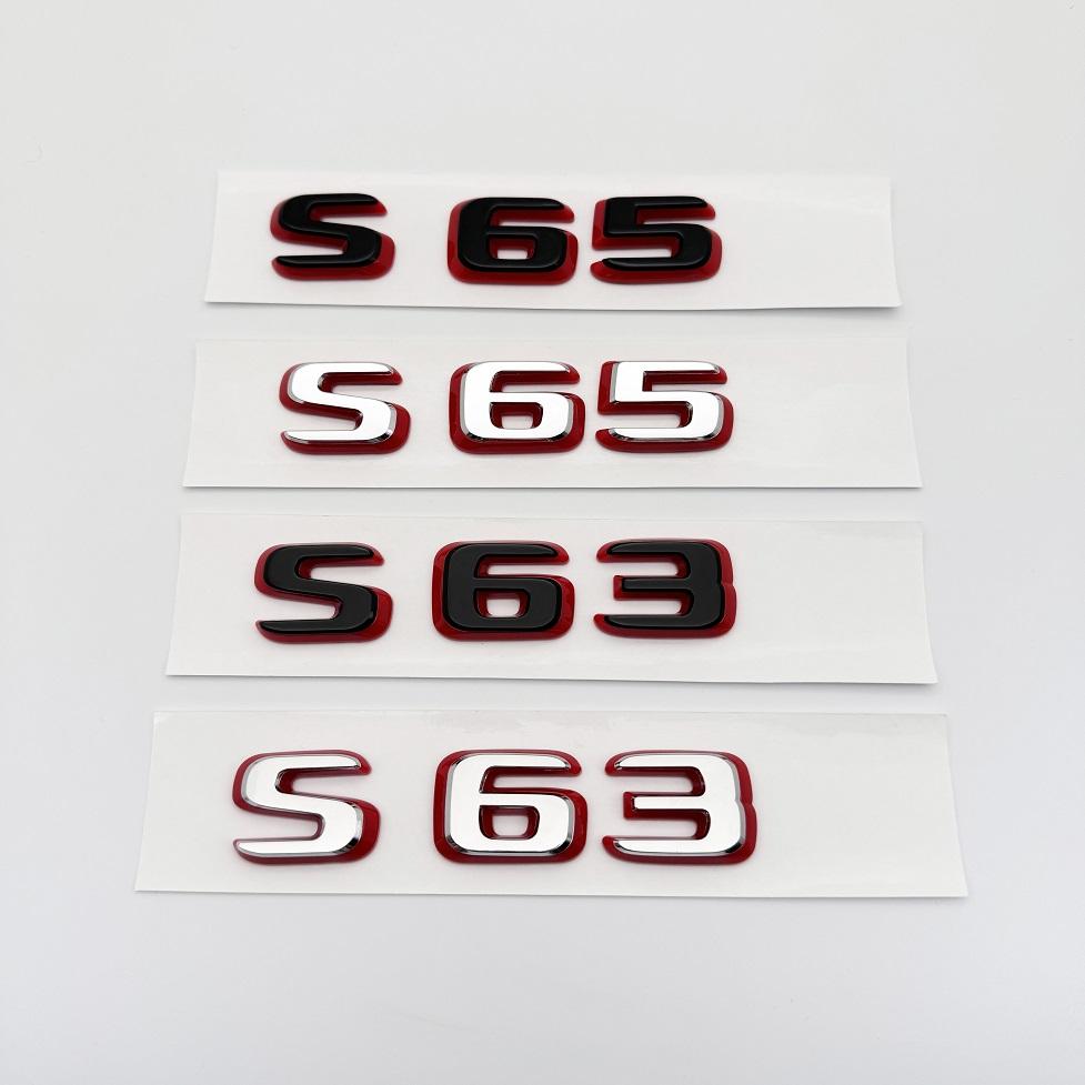 3D New style Two tone Number Letters S63 S65 S63L S65L ABS Emblem for W222 W223 Car Fender Trunk Logo Sticker