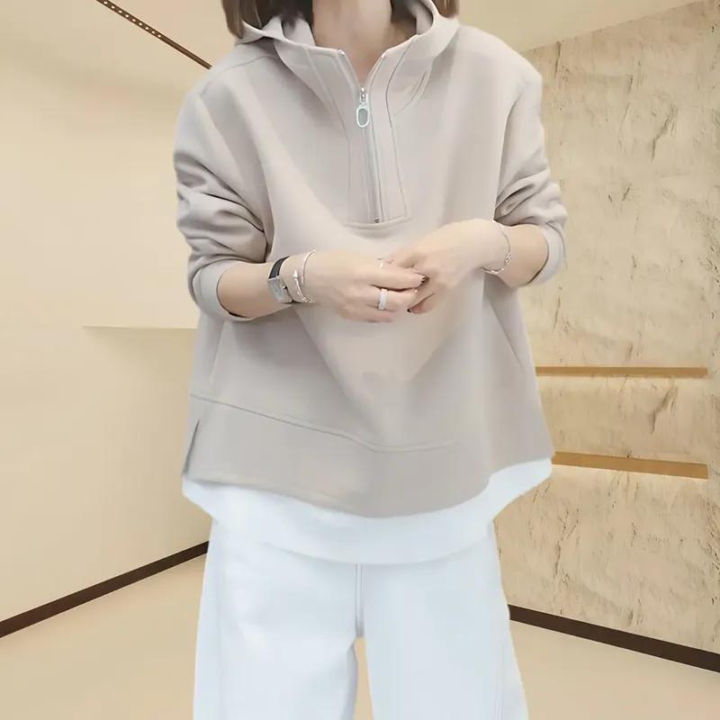 Two-piece Tops for Women's Hooded Sweatshirt in Early Autumn Holidays for New Casual Loose Versatile Pullover