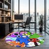 Rainbow Friends Printed Round Rug Carpet Chair Rug Area Rug Entryway Doormats,for Office Chair Living Room Bedroom Kitchen Room.