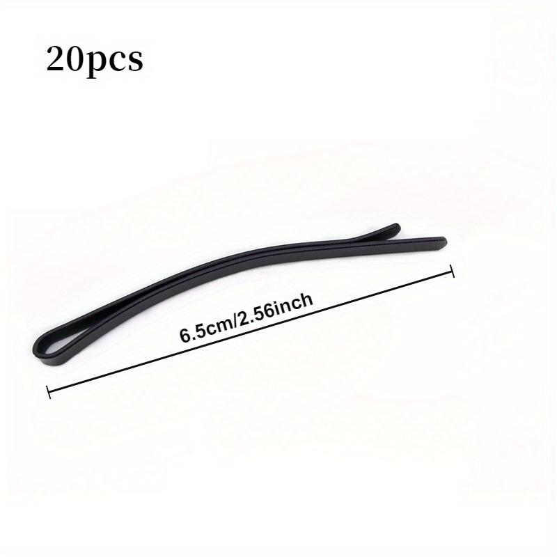 Set da 20 forcine nere per capelli, Fermagli metallici minimalisti per donna, Mollette bobby monocolore a forma di arco, Accessori per capelli alla moda