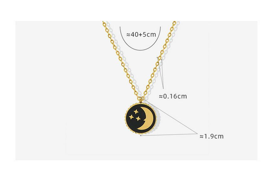 European-American Star Moon Pendant Necklace with Real Gold Electroplating – Simple Style Clavicle Chain Accessory