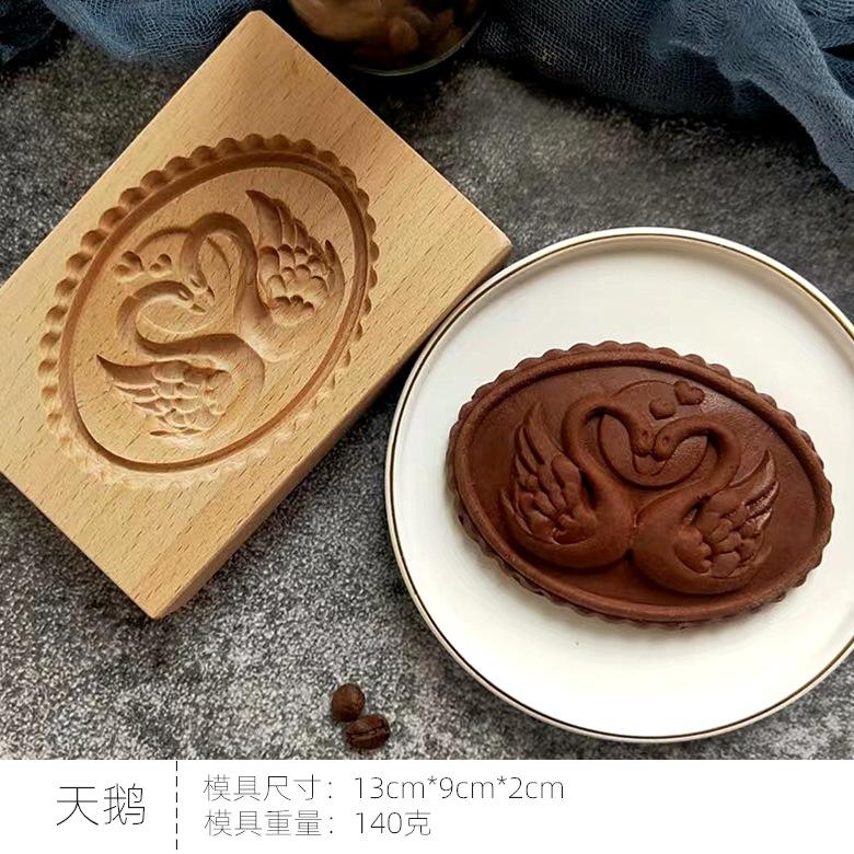 Wooden Cookie Cutter Mold Wedding Cookie Moulds Flower Tree Cartoon Animals Pattern Cake Baking Mould Tools for Christmas Easter