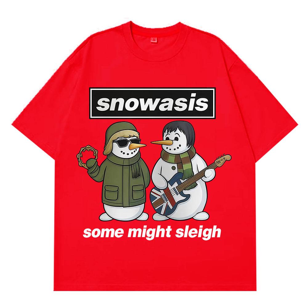Oasis Jul rolig meme T-shirt herr damer Harajuku hiphop T-shirt bomull överdimensionerad lös avslappnad och retro O-hals T-shirts