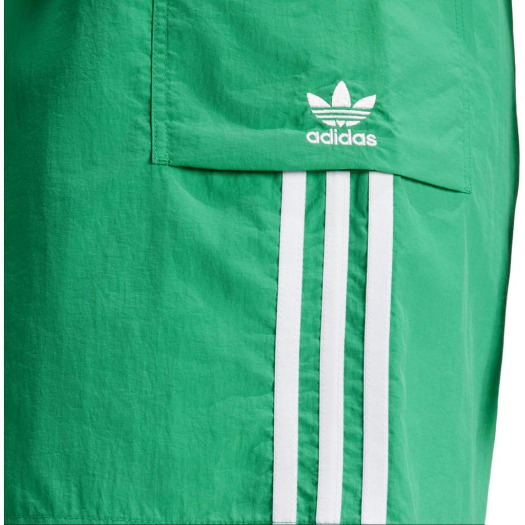 Adidas Originals Adicolor Cargo Shorts With Striped Print And Small Logo Women Shorts Green JH1073
