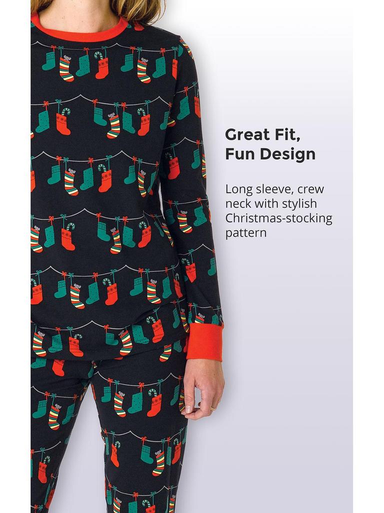 2025 Autumn/Winter Family Matching Outfits: European & American Print Sleepwear for Parents & Kids (Family of 3-4)