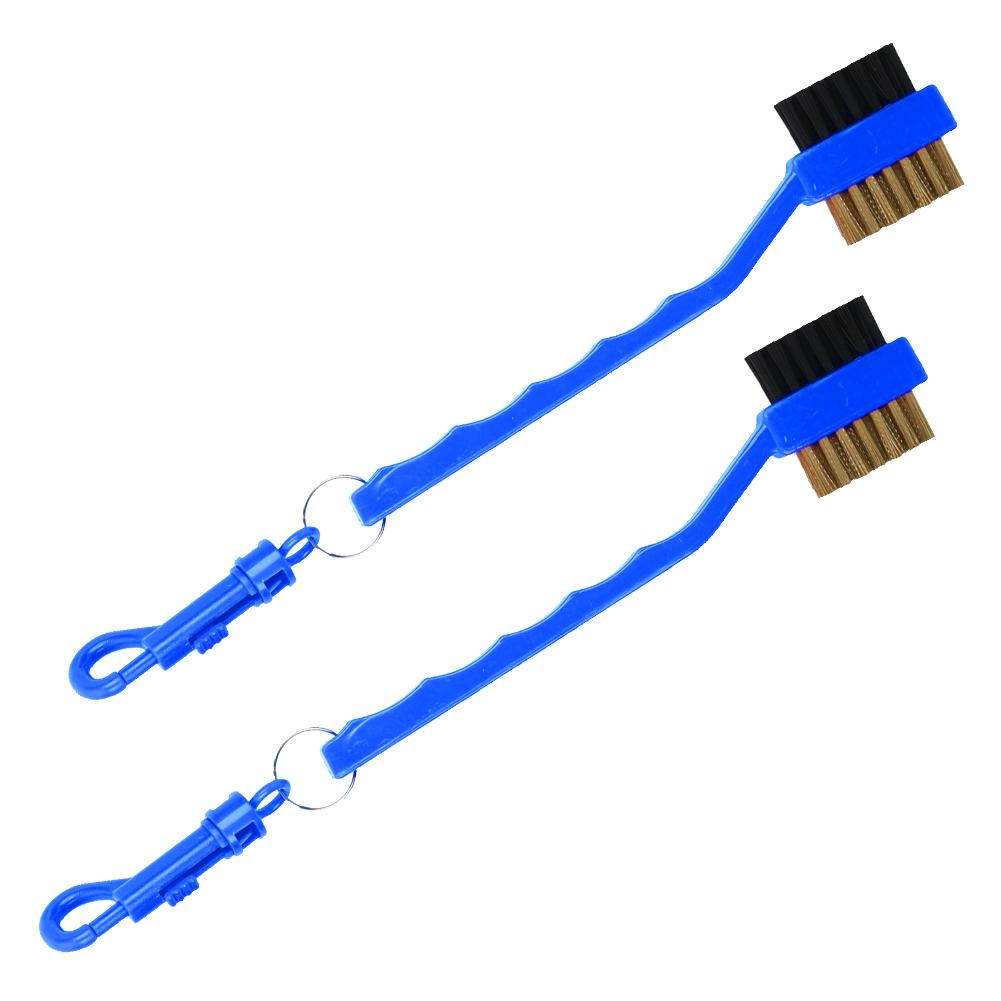 

2 ШТ. Очиститель для гольф-клубов Двусторонние пластиковые щетки с двойной щетиной Инструменты для чистки Черный