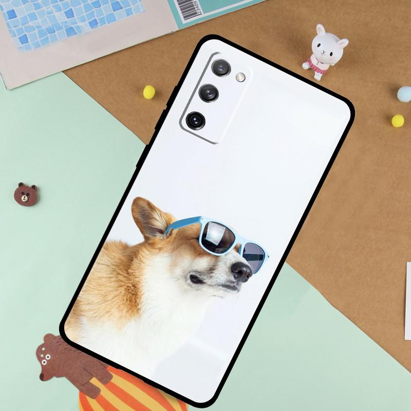 Cartoon Corgi Dog Soft Case For Samsung Galaxy S24 Ultra S9 S10 S20 S22 S23 Plus S21 FE S25 Ultra Funda Cover