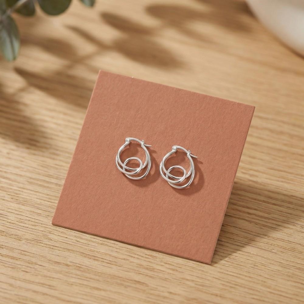 Simple Irregular Earrings Double Layer Personality Earrings Fashionable Hoop Earrings  Gift