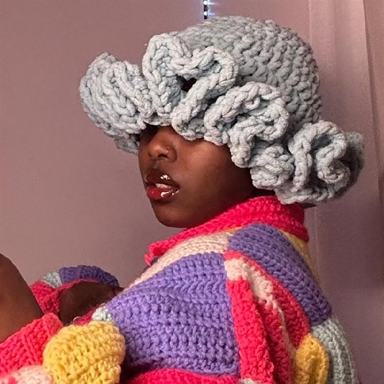 Mädchen Übergroßer Hut Handgewebter Hut Handgewebte Rüschen für Urlaub Foto-Requisiten