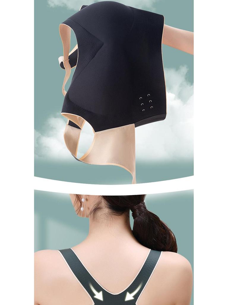 Shockproof Seamless Sports Bra: Adjustable, Beautiful Back, Front Buckle Design for Women's Fitness and Yoga.