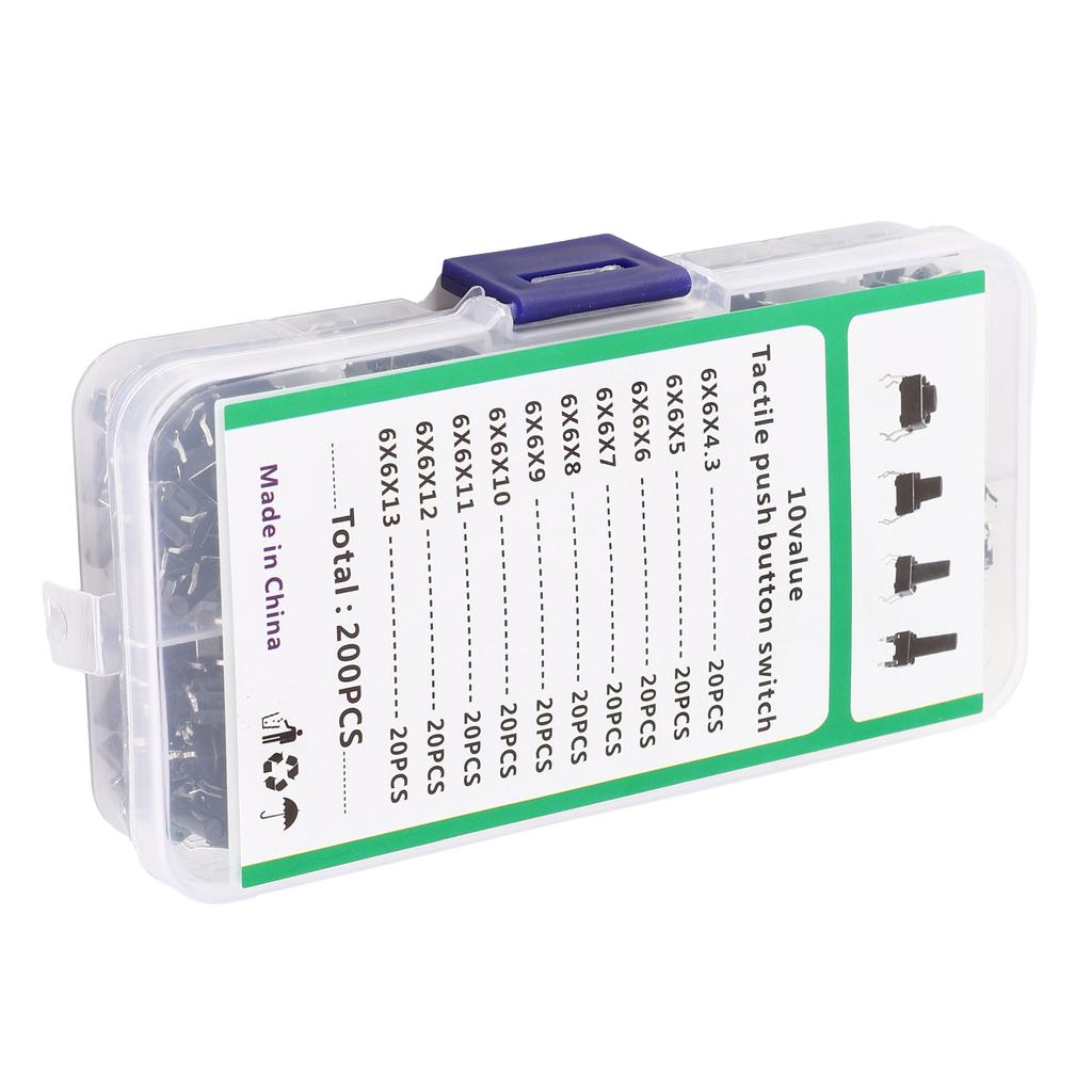 200Pcs Tactile Push Button Switch Mini Controller for TV Audio Computer Electronic Product