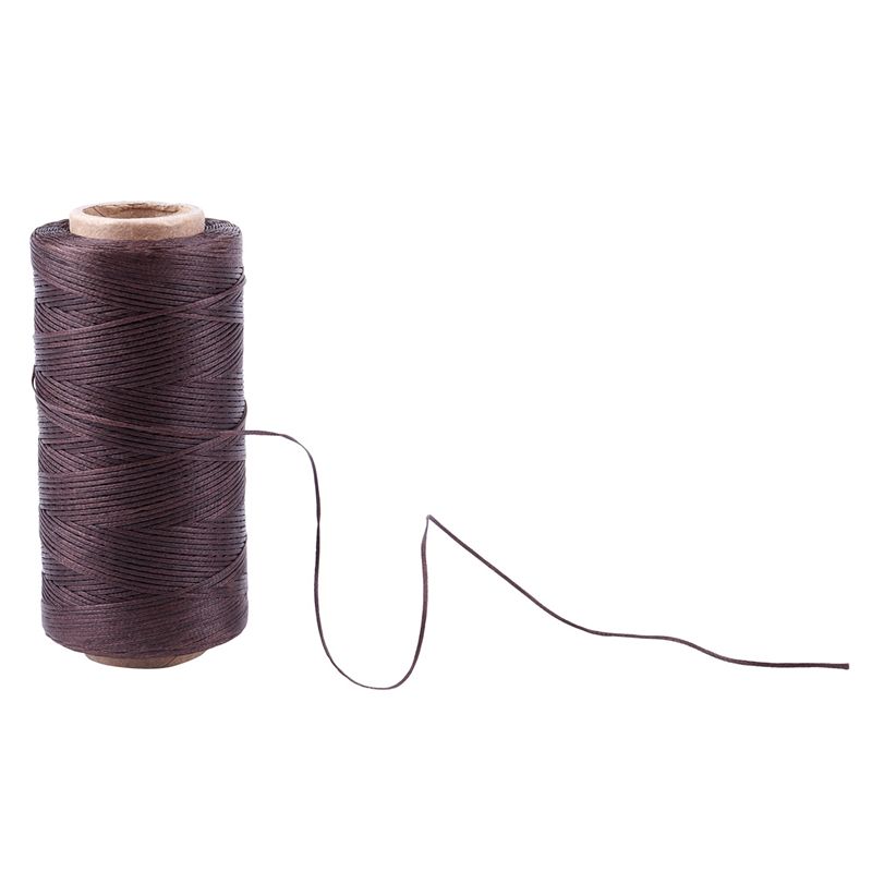 A74E-3Pcs 260M 150D 1MM Leather Sewing Waxed Wax Thread Hand Needle Cord Craft DIY New Color:Dark Brown