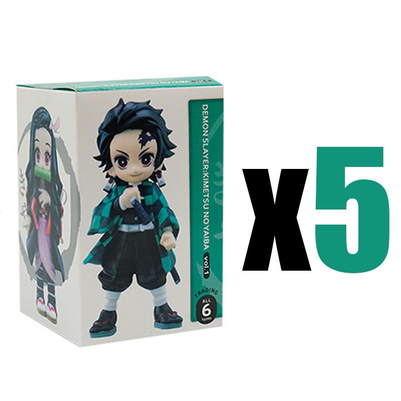 Anime Demon Slayer Kimetsu No Yaiba Multiform Figure Blind Box Beans Tanjiro Action Figure Warrior PVC Model Christmas Gift