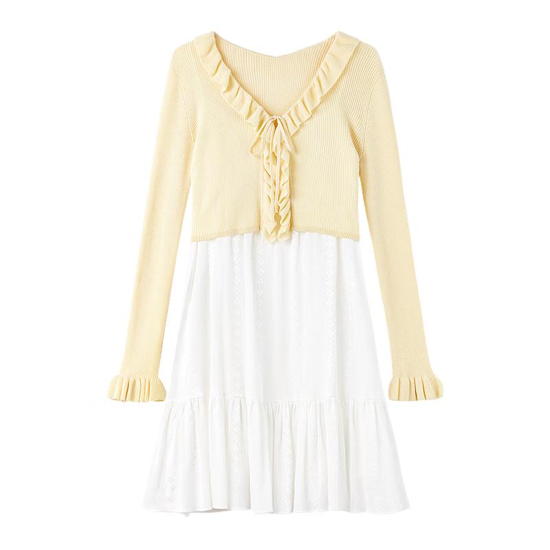 Qiushui Yiren Women s Cardigan & Slip Dress Set L