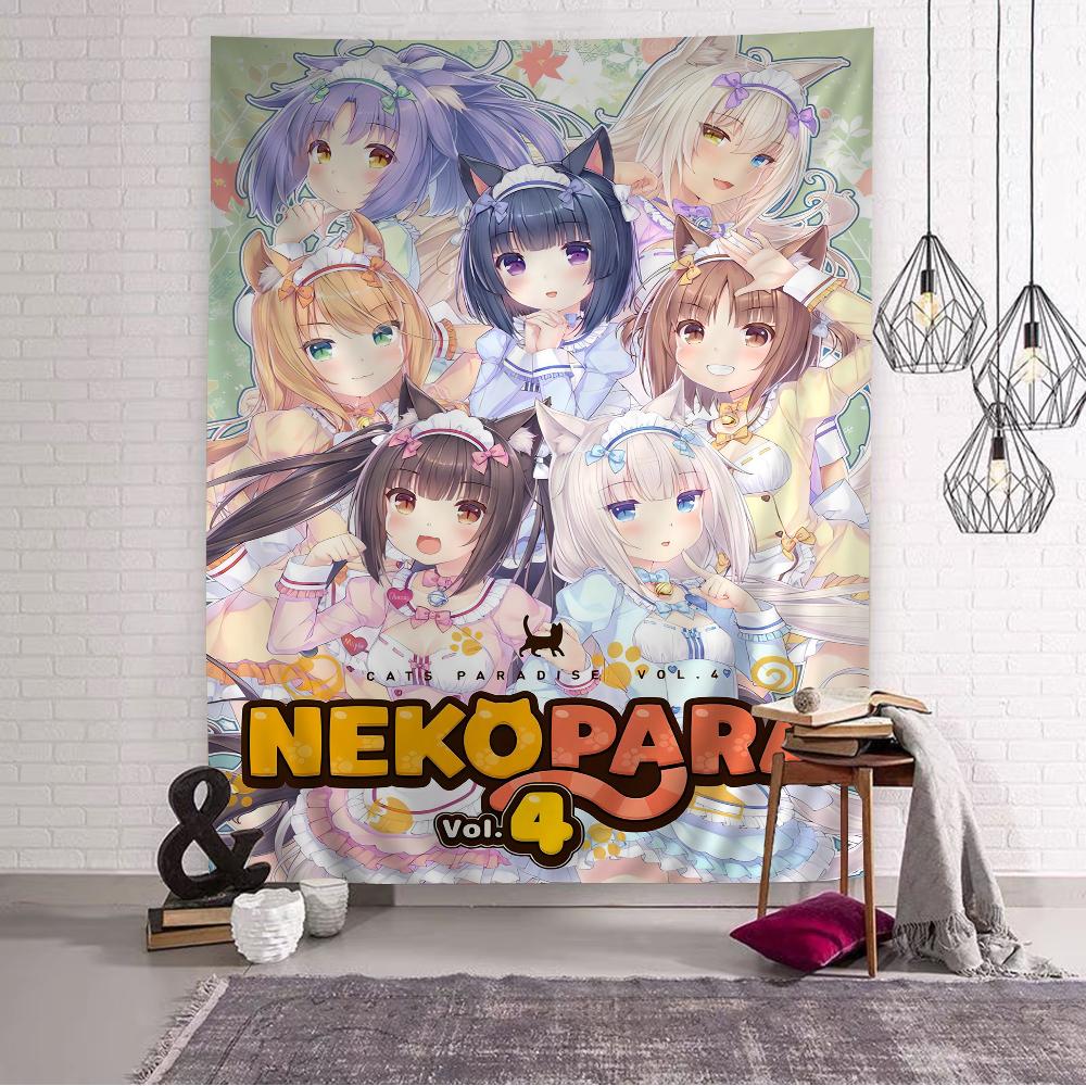 VIKAMA Katze Ohr Maid Anime Wandteppich Q Version Der Niedlichen Wanddekoration Schlafzimmer Spielzimmer Arbeitszimmer Sekundärer Moderner Stil