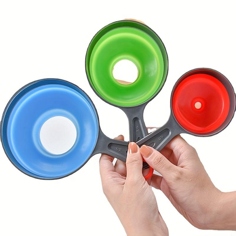Folding Funnel Set of 3 Wide Mouth Jam Oil Funnel Liquid Dispenser Kitchen Tools