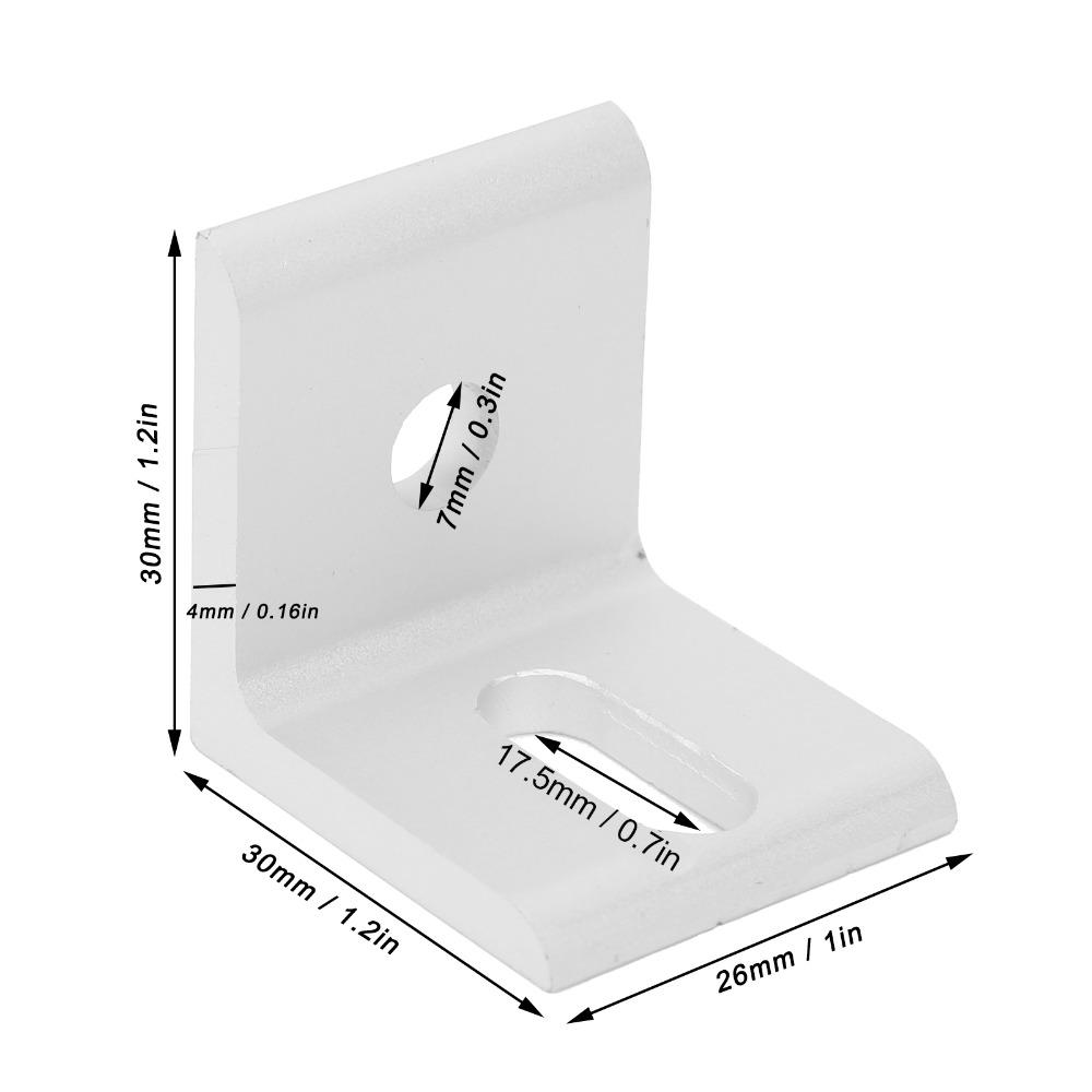 10pcs Aluminum Right Angle Corner Bracket L Shape 30*30*26mm(1.2*1.2*1.in) Inside Corner Brace L Shaped Fixed Brace Workbench