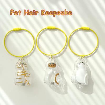 Tragbare Haustierhaar-Erinnerungsflasche Für Katzenfell Katzenhaar-Aufbewahrungsbox Haustierfell-Erinnerungskapsel DIY Transparente Fellaufbewahrung