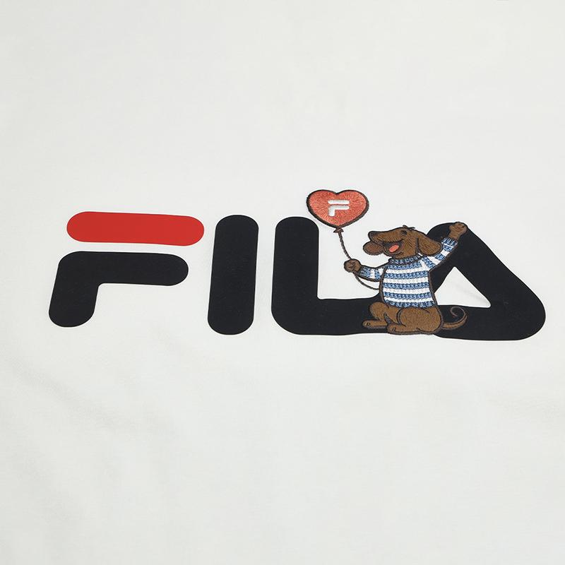 FILA Original Trendy Casual T-Shirt Men tops Cloud-Mushroom-White F61M629101FWT