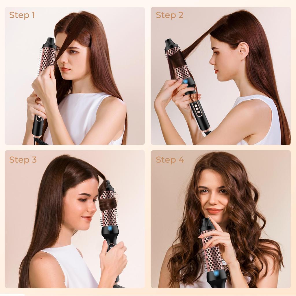 Dual-Function Negative Ion Straightening & Curling Comb with PTC Heating Elements - Gentle on Hair