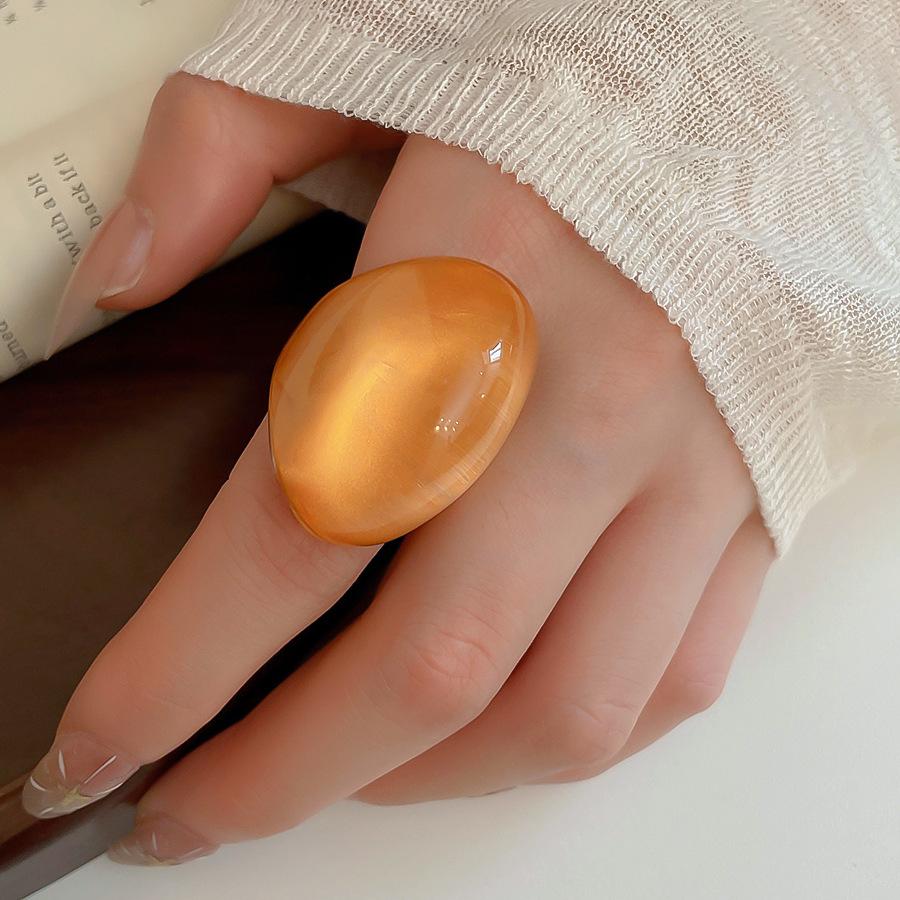 2026 Korean Simple Acrylic Rings Vintage Ring For Women Big Kpop Finger Ring Girls Wide Punk Resin Ring Fashion Jewelry