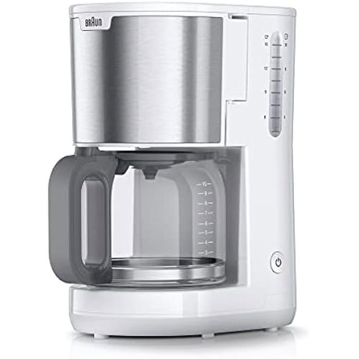 Machine À Café Filtre - Braun - KF 1500 WH - 10 Tasses - Compatible Lave-vaisselle - Blanc