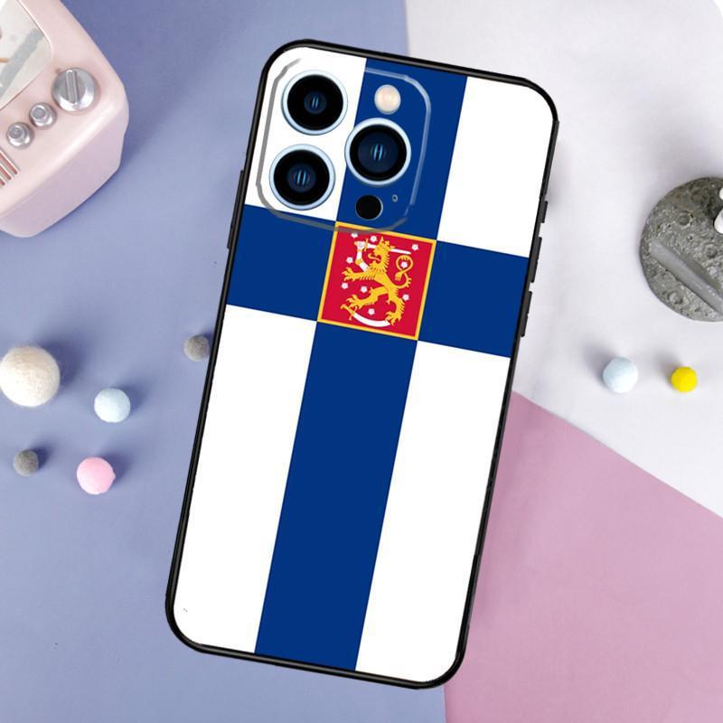 Iphone14 Plus Handyhülle, Finnische Flagge Handyhülle, Bemalt Anti-Sturz Für Anti-Sturz Hand