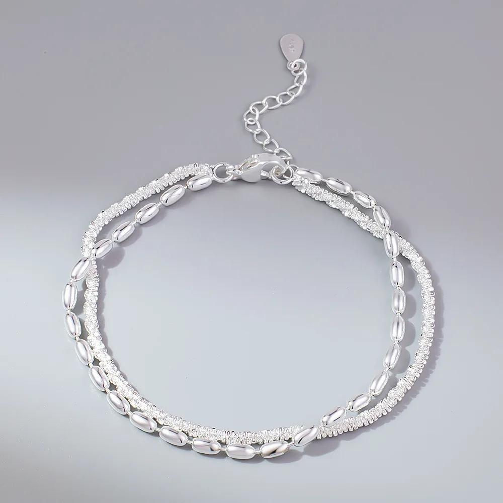 925 Silver Plated Cubic Zirconia Four Leaf Clover Bracelet for Women Adjustable Chain Jewelry 18k Gold Plated Fashion Accessory