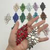 Iron On Rhinestone Floral Applique Handmade Glass Beaded Patch for Wedding Bridal Dress DIY Accessory