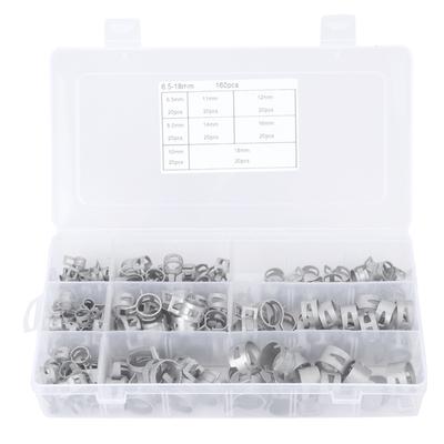 160ks Hadicové spony Stříbrná 304 Nerezová pružinová spona pro palivové naftové potrubí