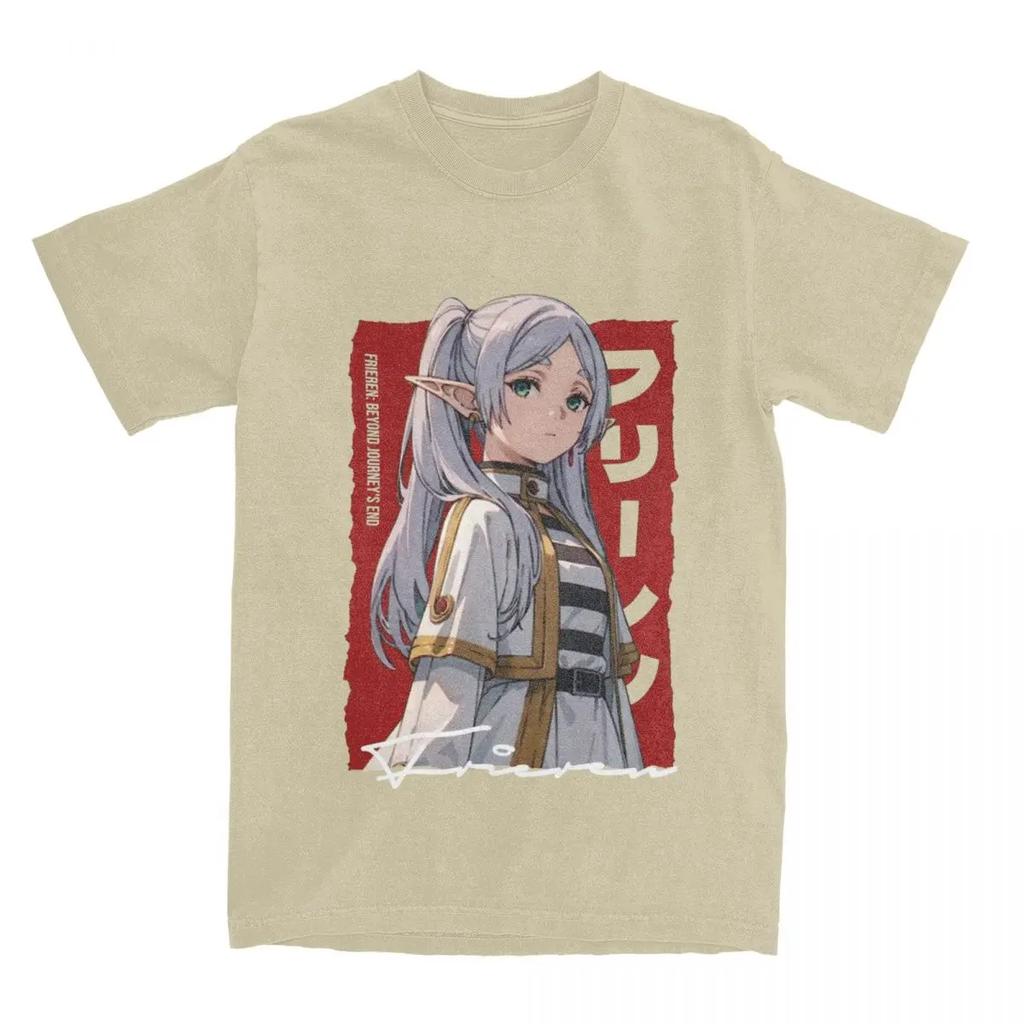 Frieren Beyond Journey's End T Shirt for Men Women Cotton Vintage T-Shirts Crew Neck Tee Shirt Short Sleeve Clothing Classic
