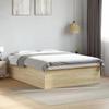 VidaXL Bed Frames Sonoma Oak 160x200 Cm Engineered Wood, Bedroom Furniture, Slatted Base, Panel Bed, Bed, 3280911
