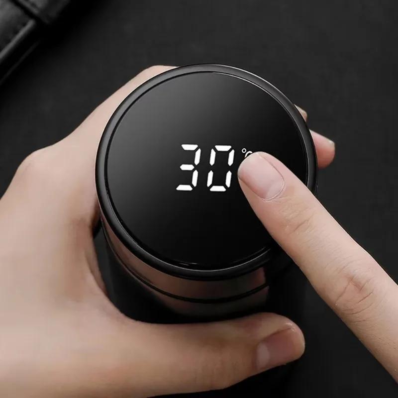 Smart Water Bottle Stainless Steel Thermos Temperature Display Cup Digital Hot Coffee Insulated Flasks Portable Christmas Gift