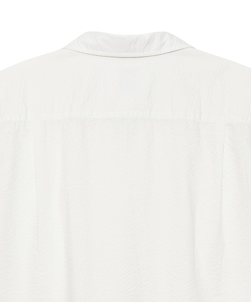 LEE Seersucker Open Collar Short Sleeve Shirt Ivory