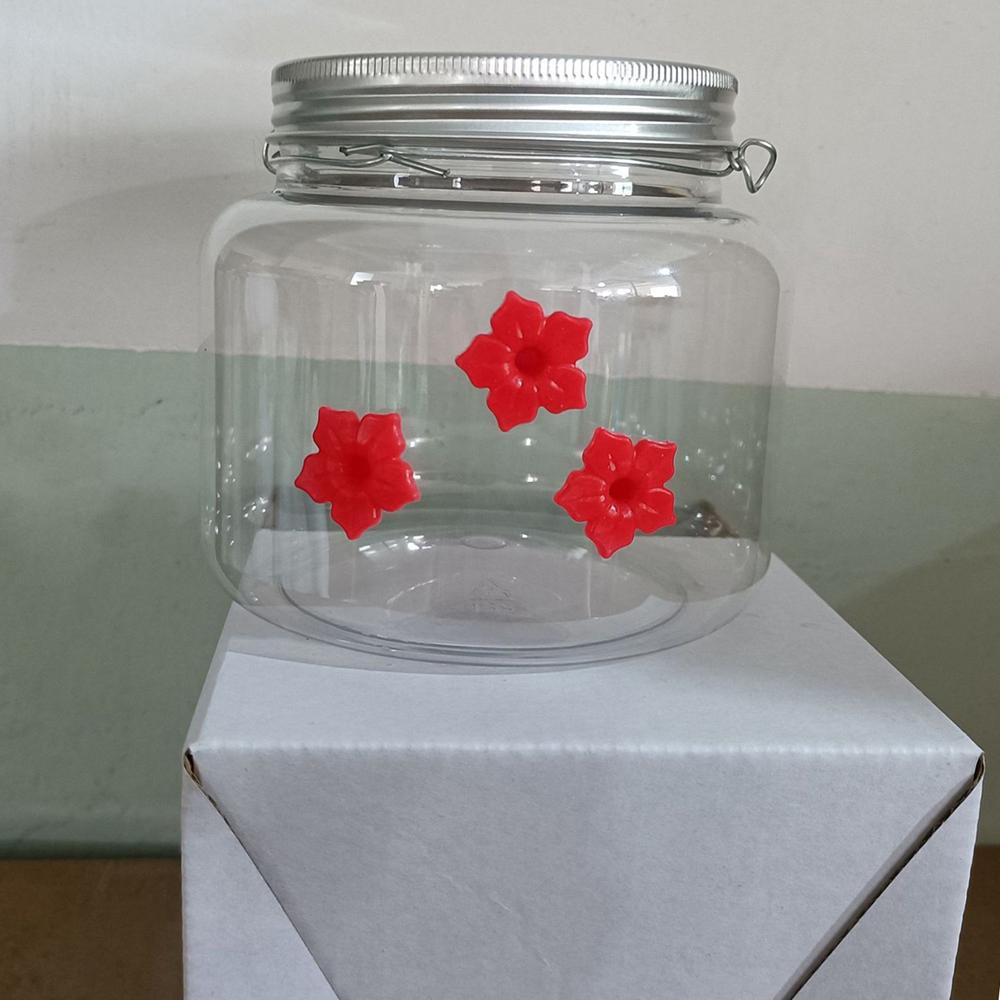 

Подвесная банка-кормушка для колибри, кормушки для колибри с 3 герметичными силиконовыми цветами, широкое верхнее отверстие для легкого наполнения и очистки чистый