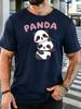 Fashion Unisexs Loose Crew Neck Cotton Top Lovely Stack Baby Panda Pattern Short Sleeve Casual Animal Daily Vacation Soft Tees