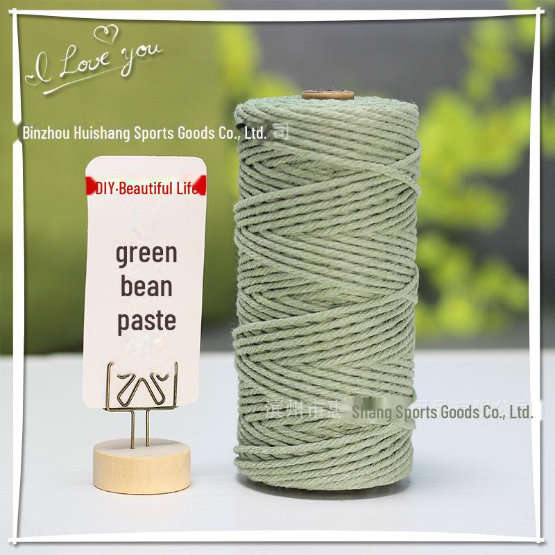 3 mm, 4 mm, 5 mm farbiges geflochtenes Baumwollseil für selbstgemachte und handgefertigte Wandteppiche, Geschenkdekoration, Hüte