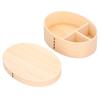 Wood Color Bento Box Oval Shape Sushi Lunch Box Food Storage Container for Student Adult