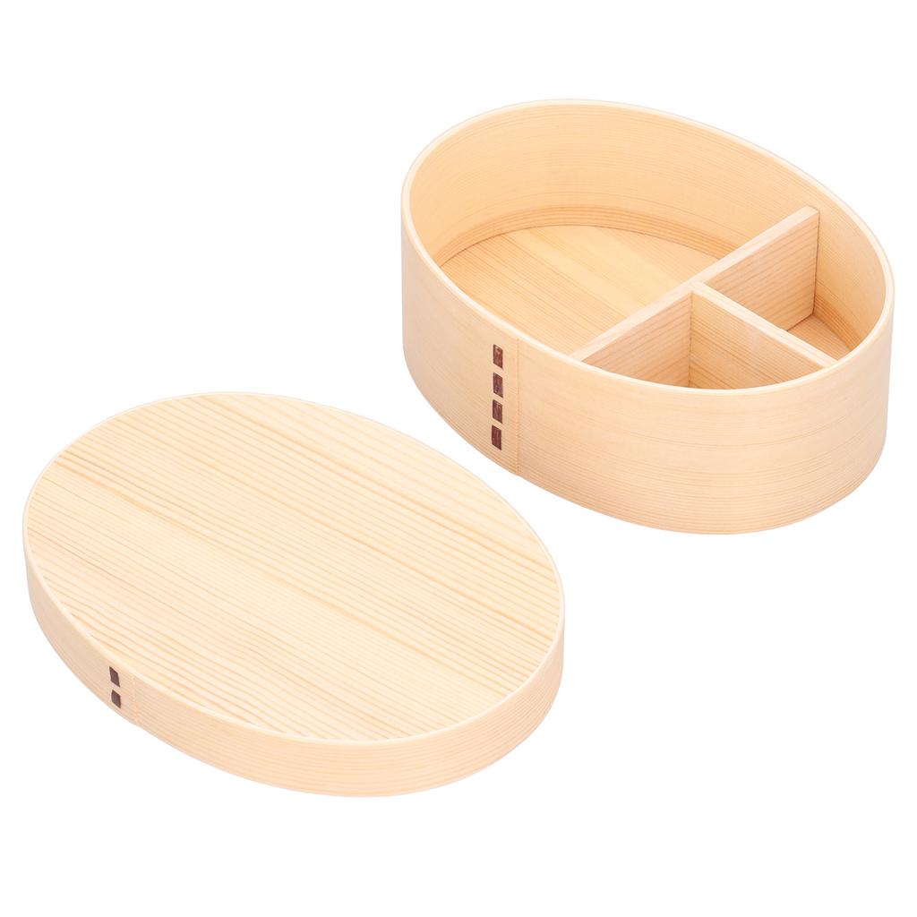 Wood Color Bento Box Oval Shape Sushi Lunch Box Food Storage Container for Student Adult
