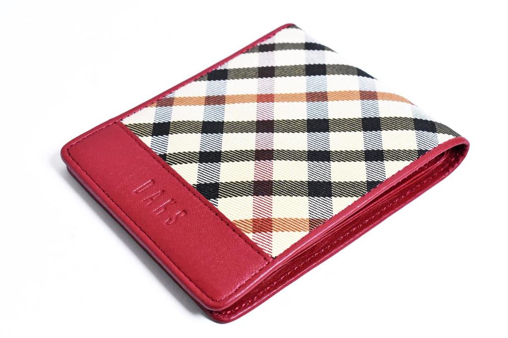 Daks HouseCheck Bifold Wallet, Red