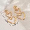 European and American Cross-Border Women's Jewelry Exaggerated Heart Design Metal Wrinkled Earrings Versatile High-End Earrings for Women