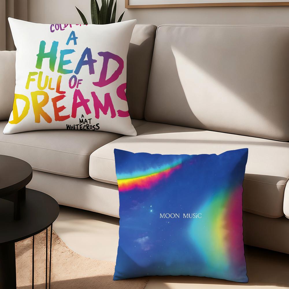Rock Band C-Coldplay-Moon Pillow Case Suitable For Bedrooms Living Rooms Cars Home Decoration