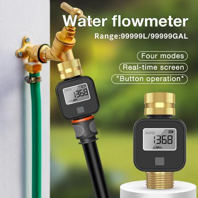 Wasserdurchflussmesser mit Messinggewinde, geeignet für Wohnmobil-Wassertankbefüllung, Gartenbewässerung, Rasensprenger.