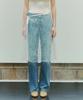 PLAC WOMEN Straight Denim Pants K04 Mid-Washed