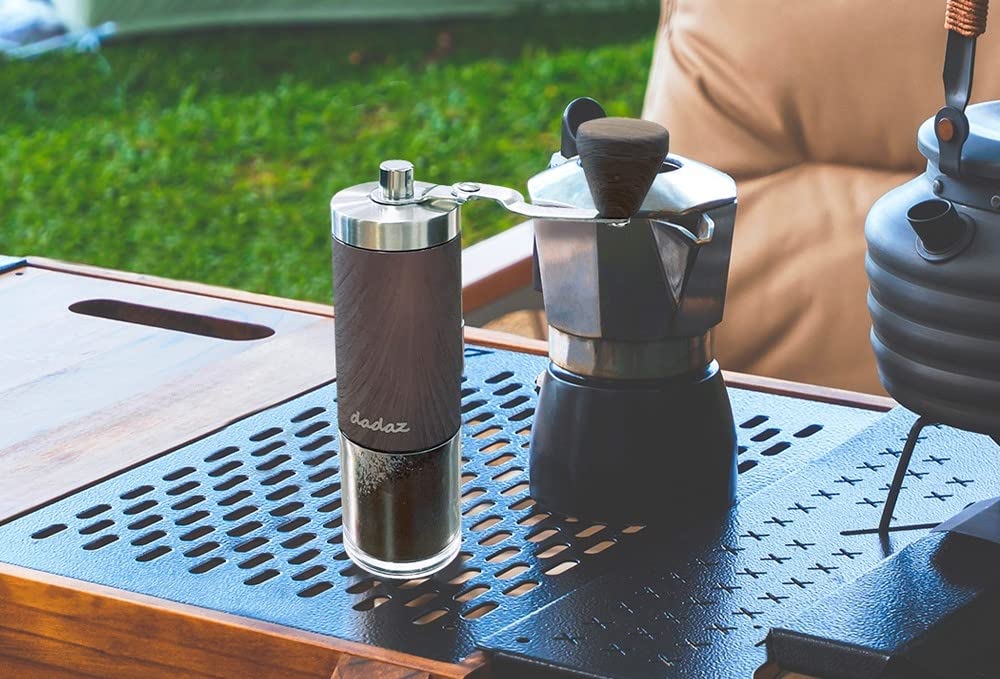 Dadaz Manual Coffee Grinder, Wood Grain Finish, Hand Grinding, Outdoor, Camping, Coffee, Washable