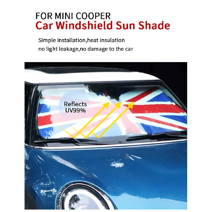 Car Windshield Sunshade Cover Blocks UV Ray Reflector For Mini Cooper One R50 R53 R56 R60 F55 F56 R58 R59 Front Window SunShadeWindshield Sunshades 1
