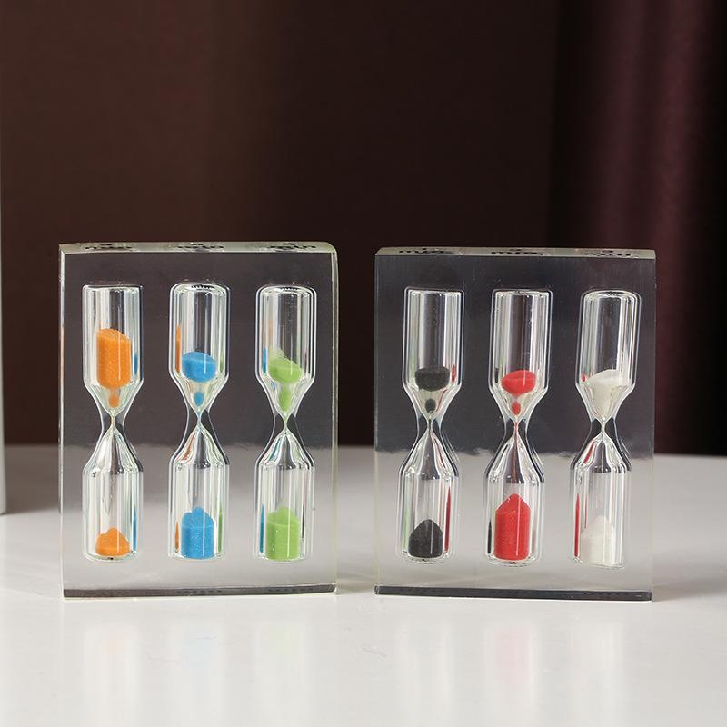 Set of Transparent Acrylic Hourglass Timers (1-5 Minutes) - Creative Home Decor & Student Gift