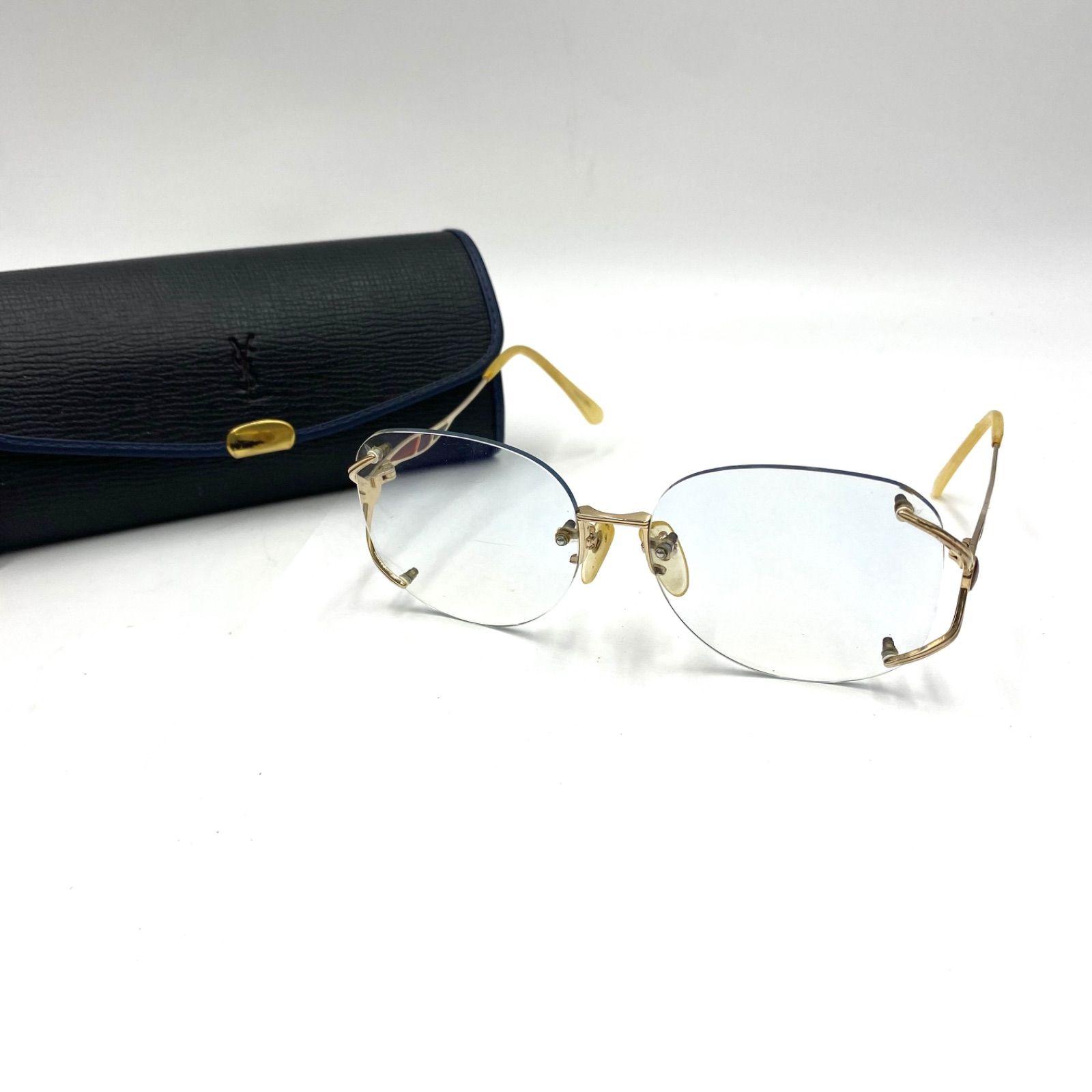 Used YSL Yves Saint Laurent Yves Saint Laurent Glasses Glasses Glasses Frame Sunglasses Eyewear Prescription 12kgf 12K Gold Plated