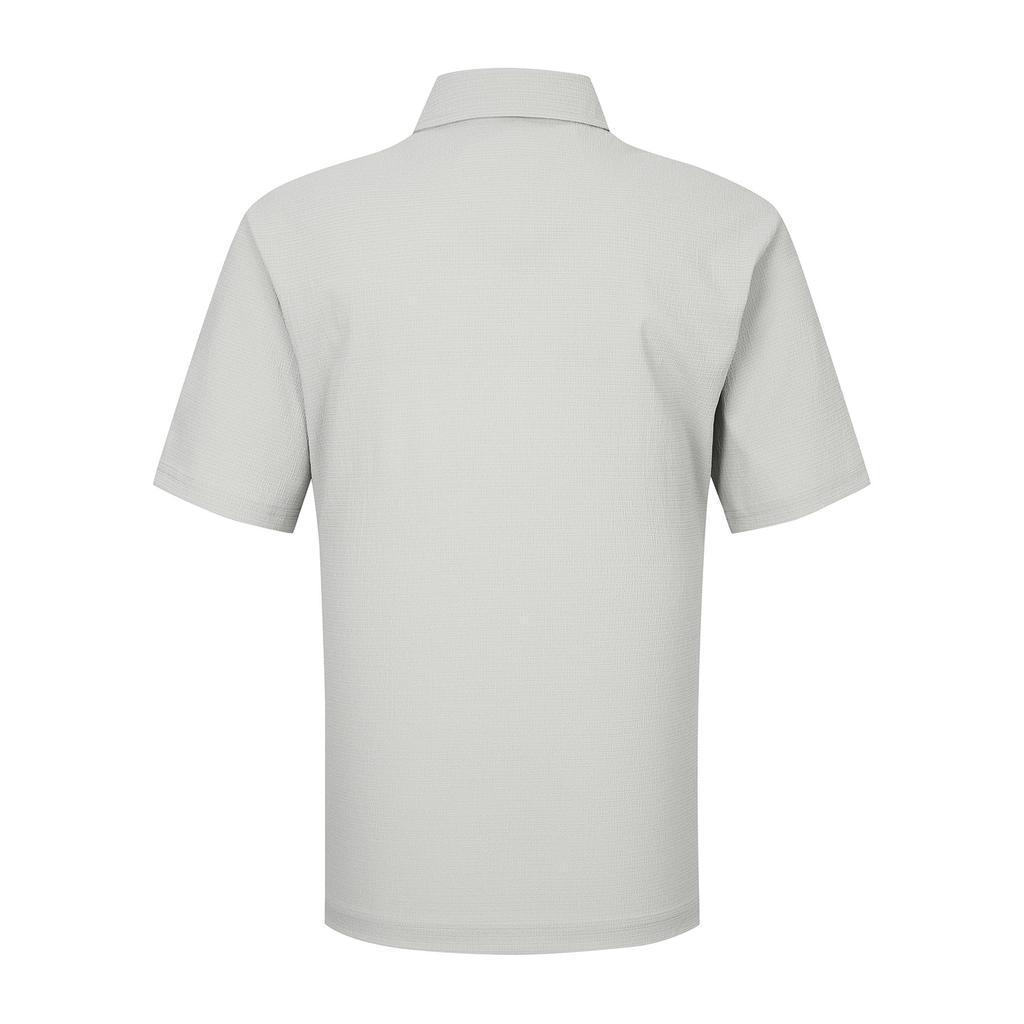 FERRAROMILANO Woven Air Dot Y-Collar T-Shirt L/Gray (Am0Ftty20632)