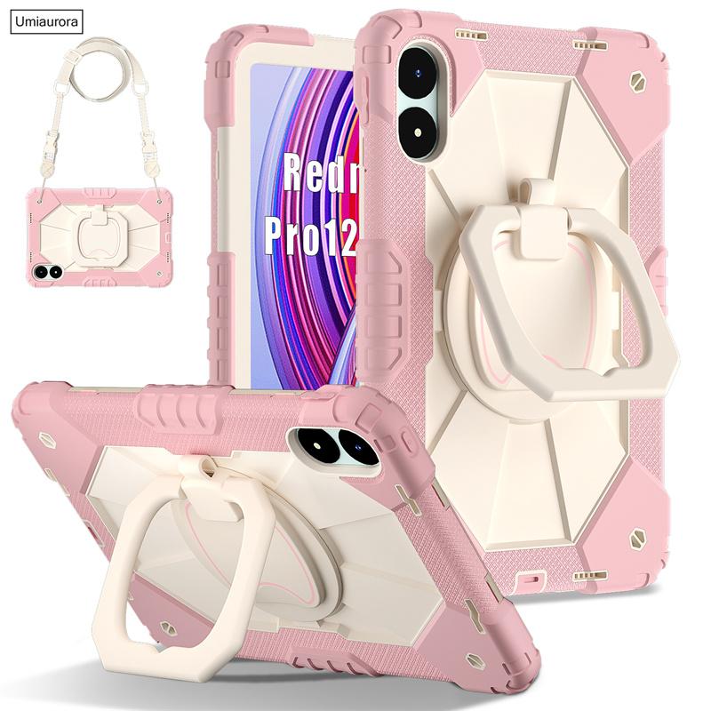For Xiaomi Redmi Pad2 11" SE 8.7 Pro 12.1" POCO Pad 12.1 Inch Shockproof PC Rugged Tablet Case Pull Ring Stand Strap Cover Funda
